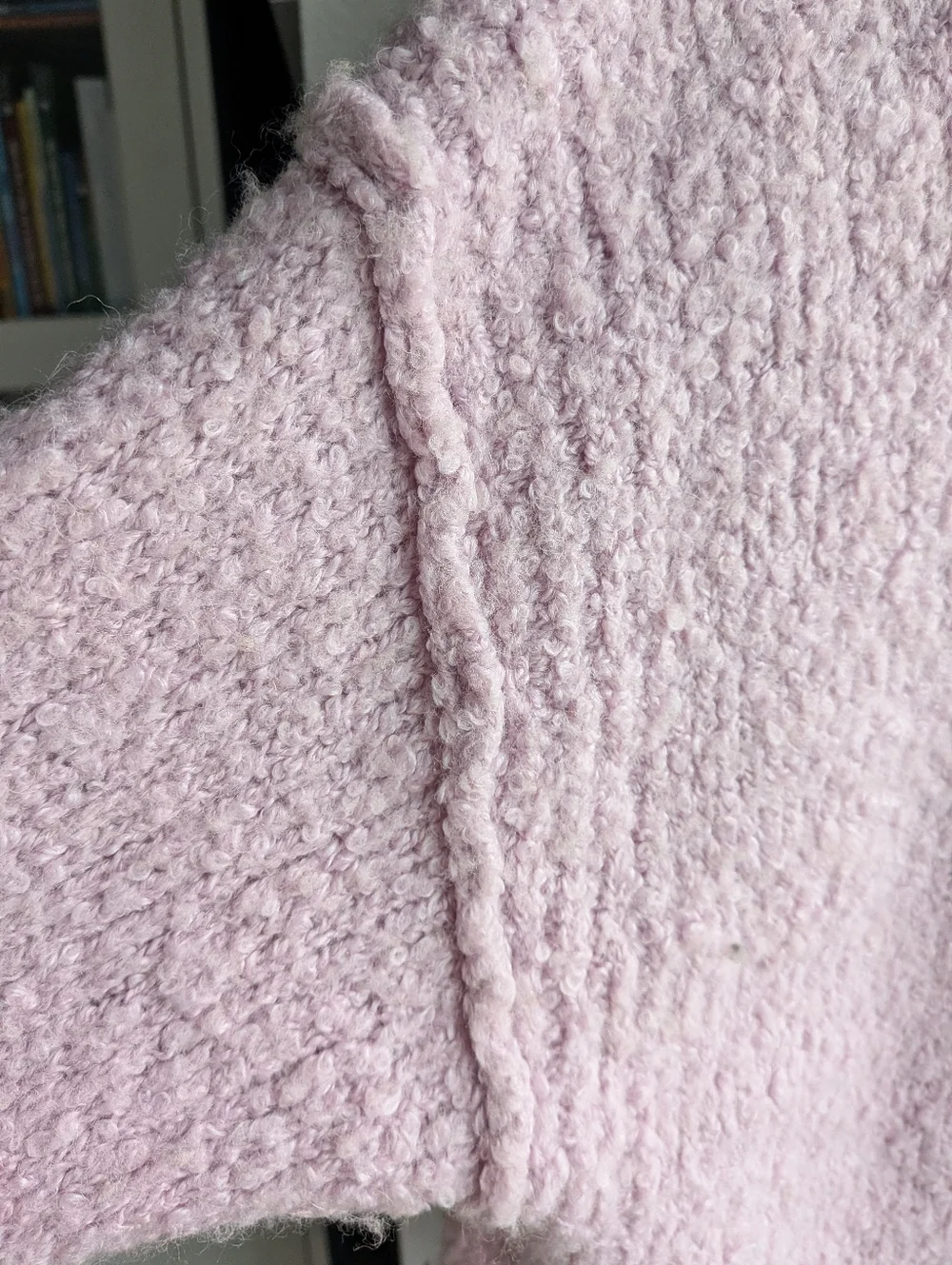 Free People 32% Alpaca Blend Oversized V-Neck Sweater Rose Pink XS Slouchy